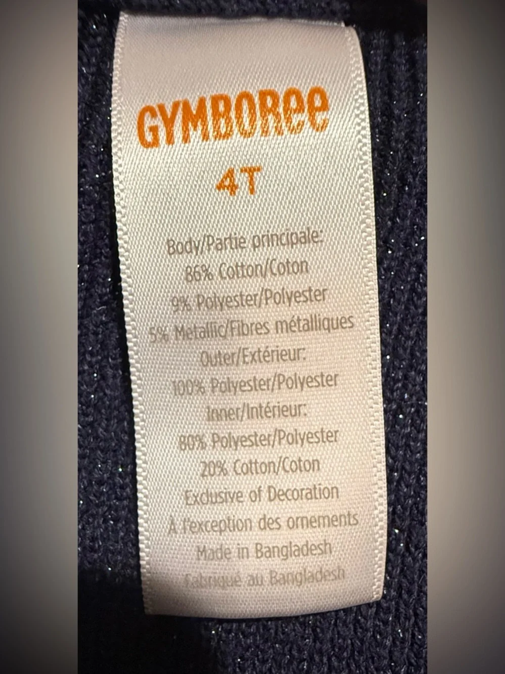 Gymboree Toddler Girls Navy Sparkle Long-Sleeve Tulle Dress